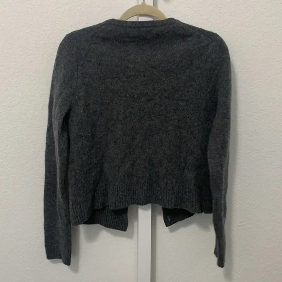 Zara Dark Gray Wool Cardigan Sweater - Picture 4 of 7